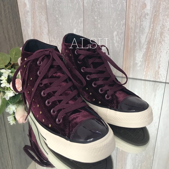 Converse Lux Mid Velvet Hidden Wedge Dark SangriaW - Picture 3 of 8